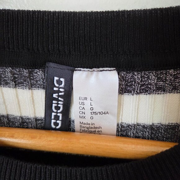 EUC H&M STRIPED CREW NECK RIBBED LONGSLEEVES TOP SIZE LARGE - Picture 11 of 14